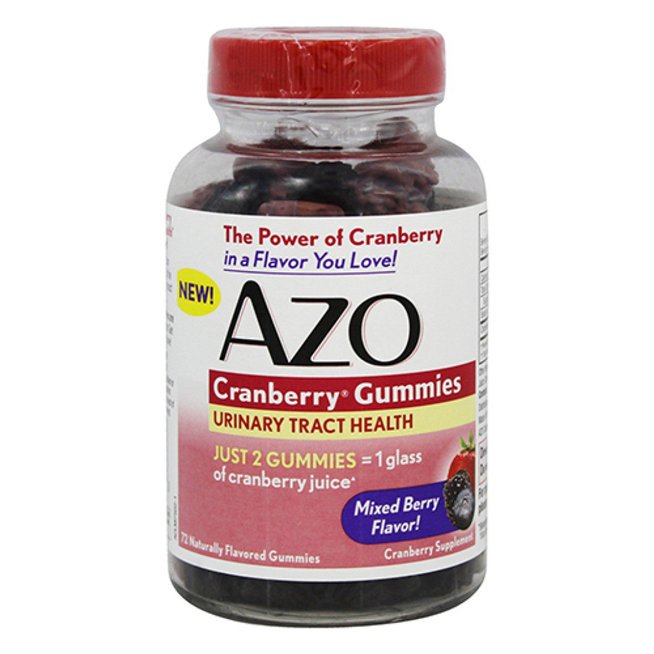 Azo Cranberry Gummies, Mixed Berry Flavor, Supports Urinary Tract Health, 72 ea