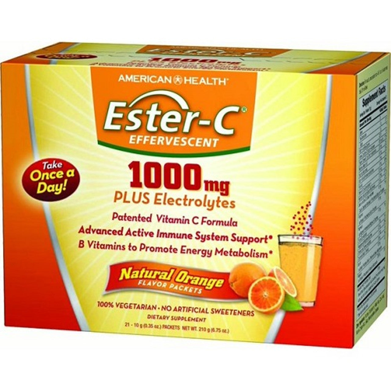 American Health EsterC Effervescent 1000mg Plus Electrolytes Packets, 21 Ea