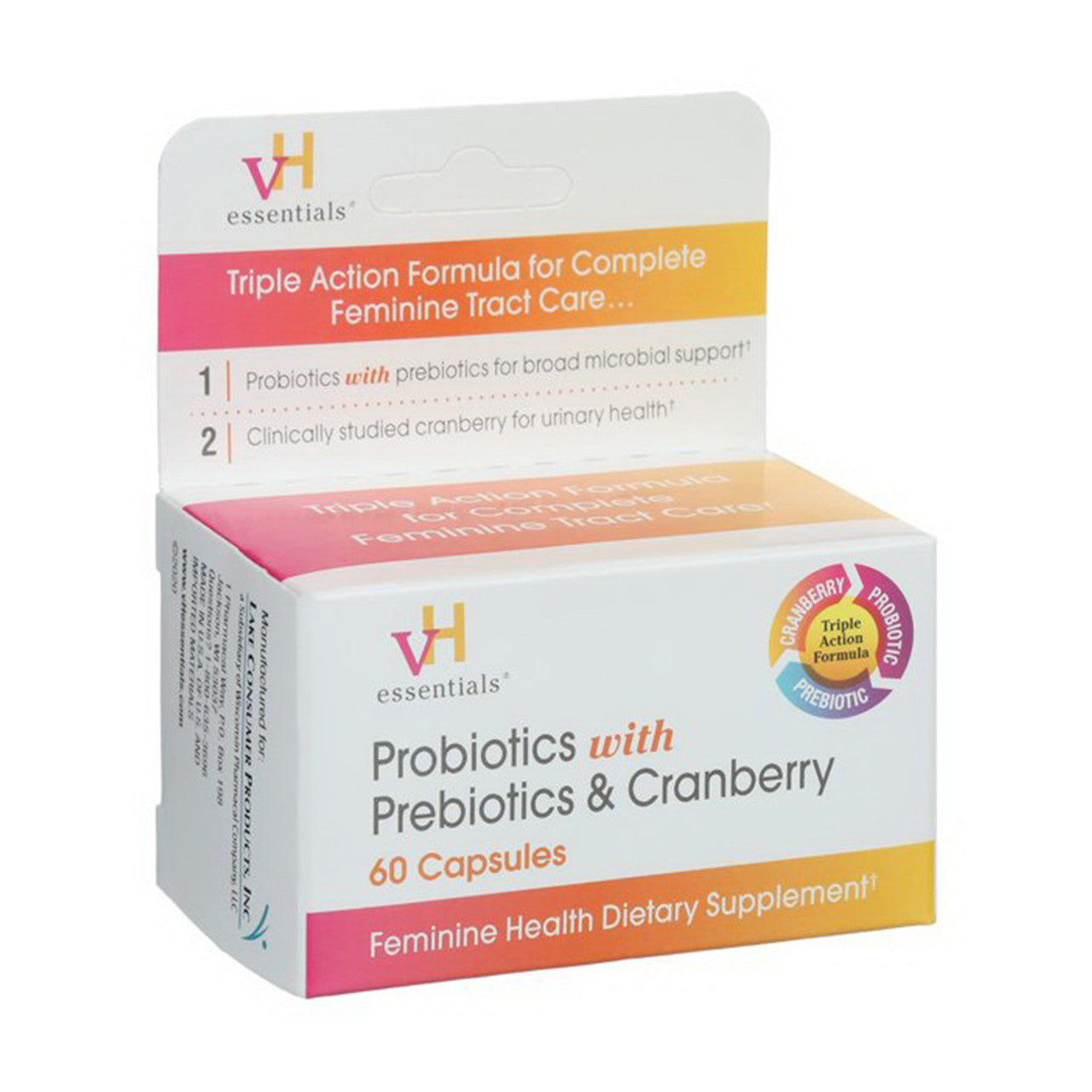 VH Essentials Probiotics With Prebiotics And Cranberry Feminine Health Capsules 60 Ea