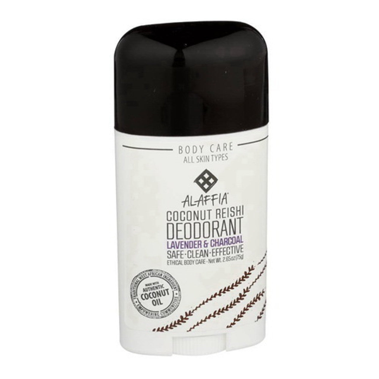 Alaffia Lavende And Charcoal Coconut Reishi Stick Deodorant, 2.65 Oz