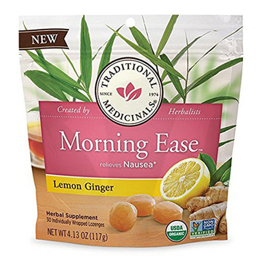 Traditional Medicinals Morning Ease Lemon Ginger Lozenges, 30 Ea