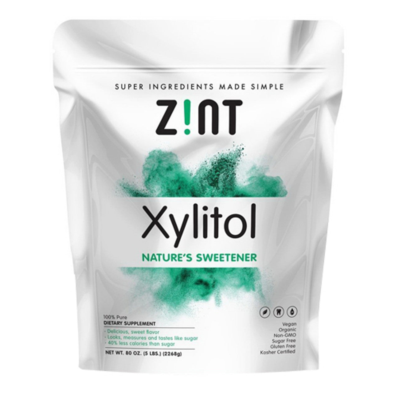 Zint Organic Xylitol Natures Sweetener Bag, 5 Lb