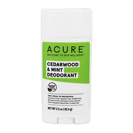 Acure Cedarwood and Mint Deodorant Stick, 2.25 Oz