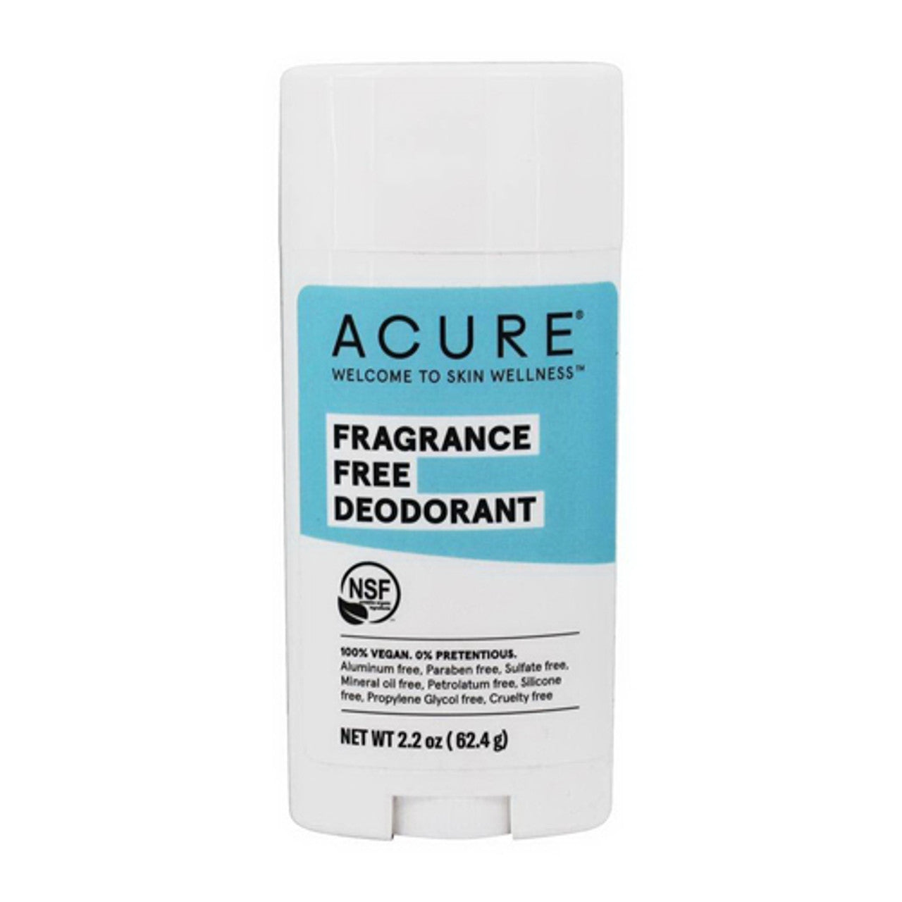 Acure Fragrance Free Stick Deodorant, 2.25 Oz