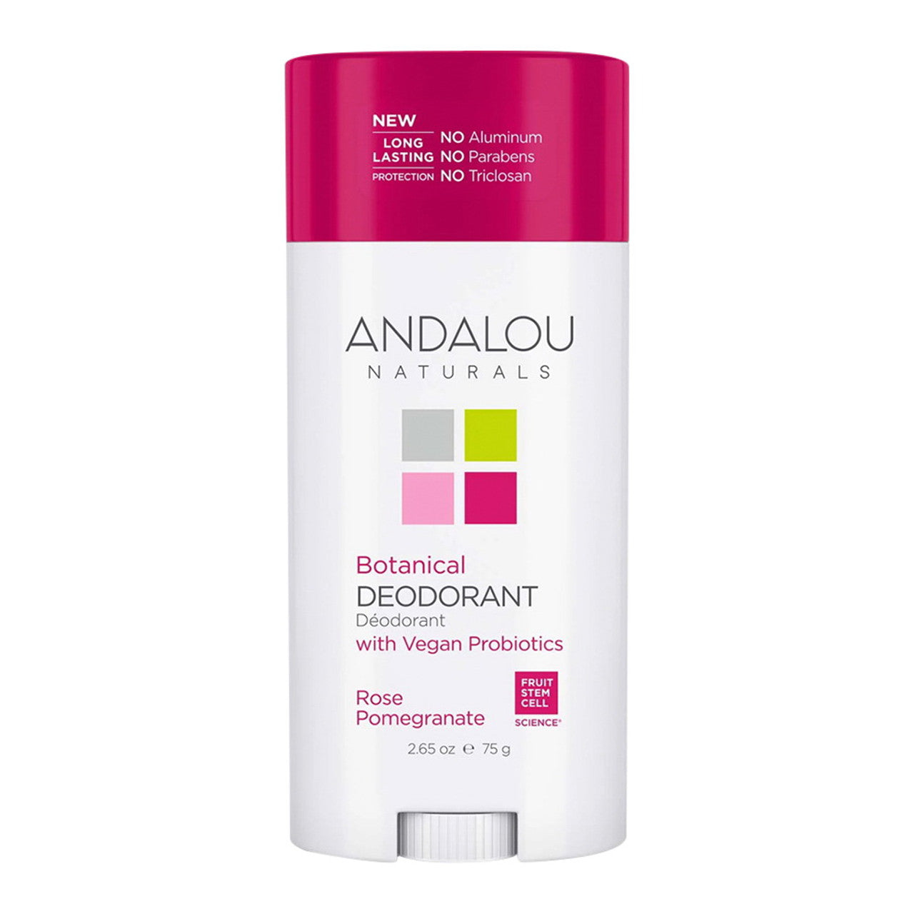 Andalou Naturals Rose Pomegranate Botanical Deodorant, 2.65 Oz