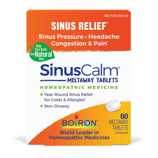 Boiron SinusCalm Meltaway Tablets Homeopathic Medicine for Sinus Relief, 60 Ea