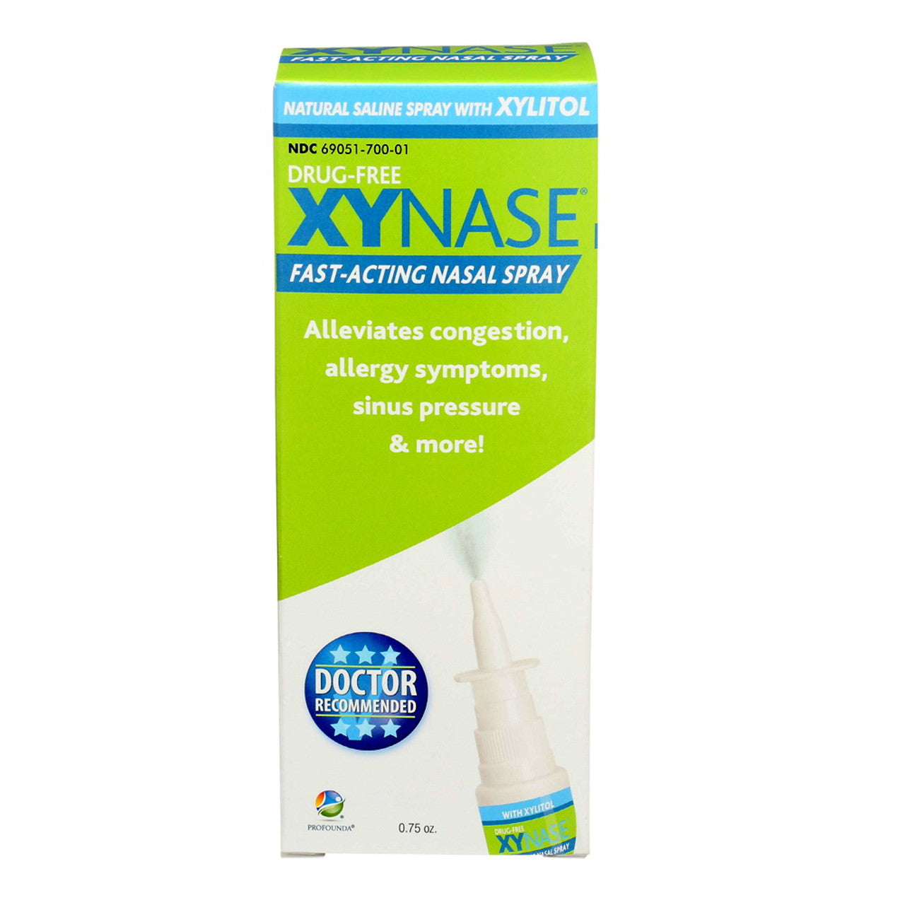 Xynase Natural Saline Nasal Spray with Xylitol, 0.75 Oz