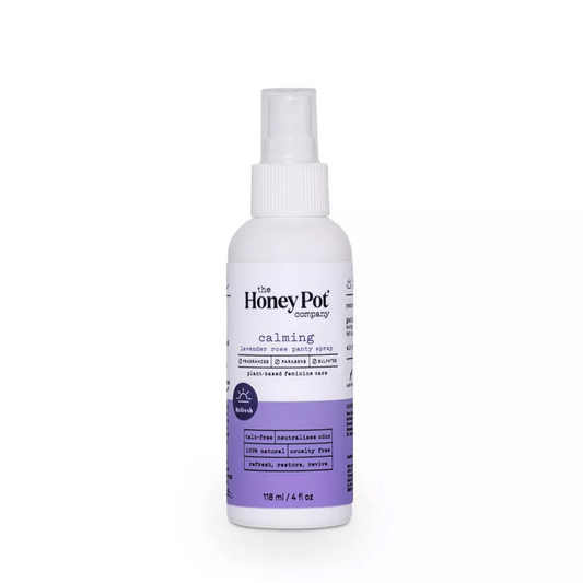 The Honey Pot Company, Refreshing Lavender Rose Panty and Body Plant Derived Deodorant Spray, 4 Oz