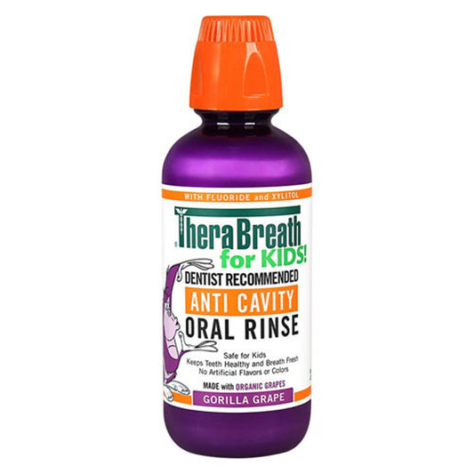 TheraBreath Anti CaVitamins y Oral Rinse for Kids, Gorilla Grape, 16 oz