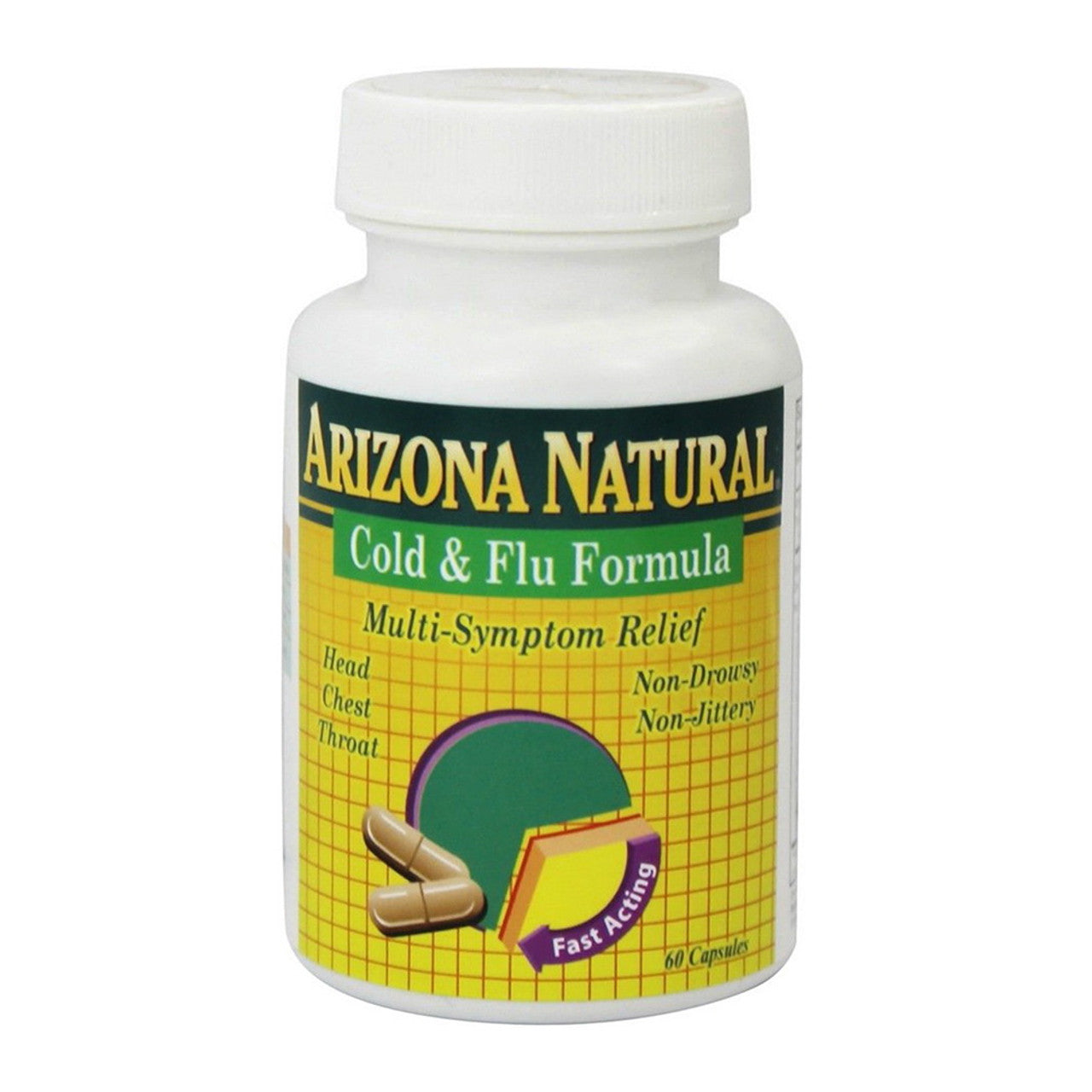 Arizona Natural Cold & Flu Formula Capsules, 60 Ea