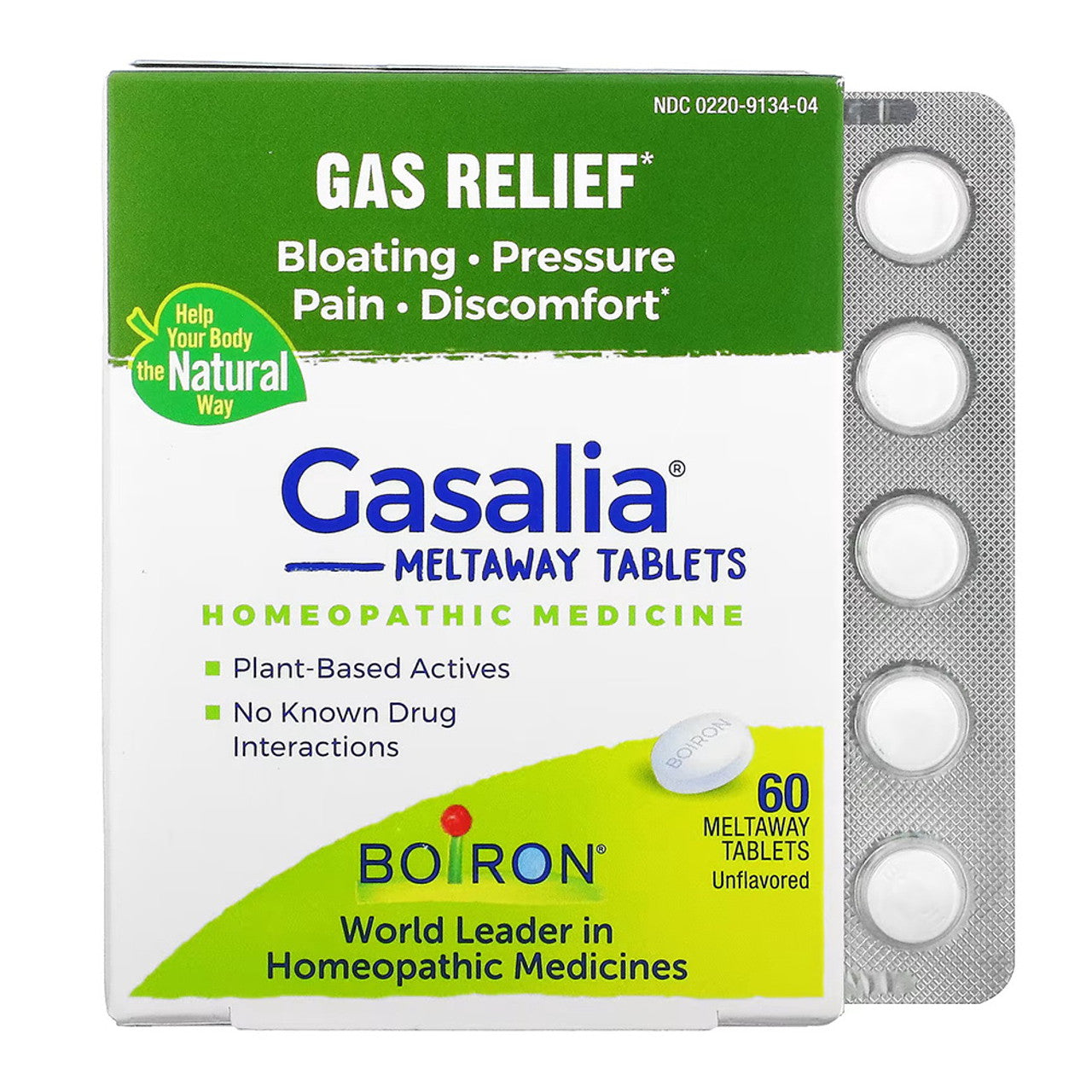 Boiron Homeopathic Medicine Gasalia Quick Dissolving Tablets For Gas, 60 Ea