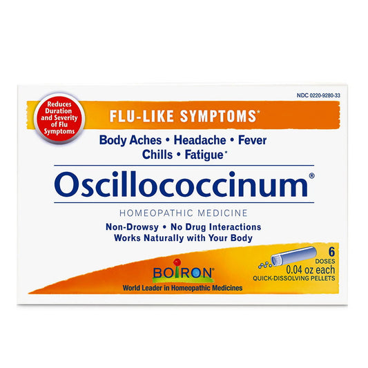 Boiron Oscillococcinum Flu-like Symptoms Homeopathic Medicine, 6 Doses, 0.04 oz Ea