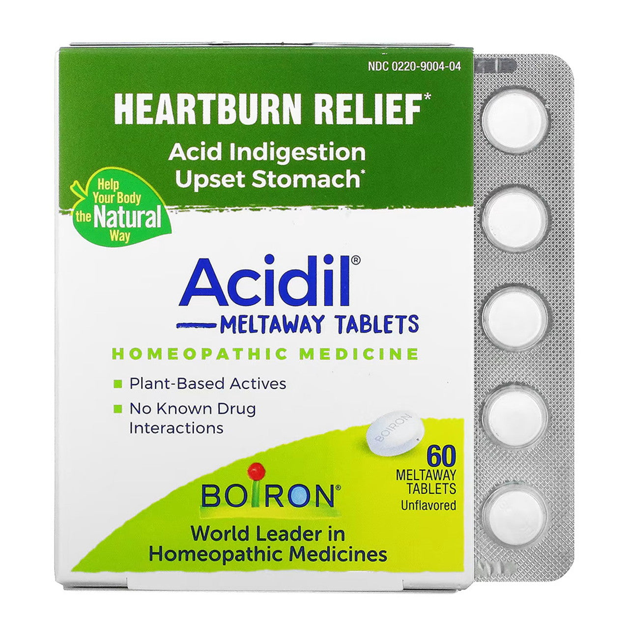 Boiron Acidil Homeopathic Meltaway Tablets, 60 Ea