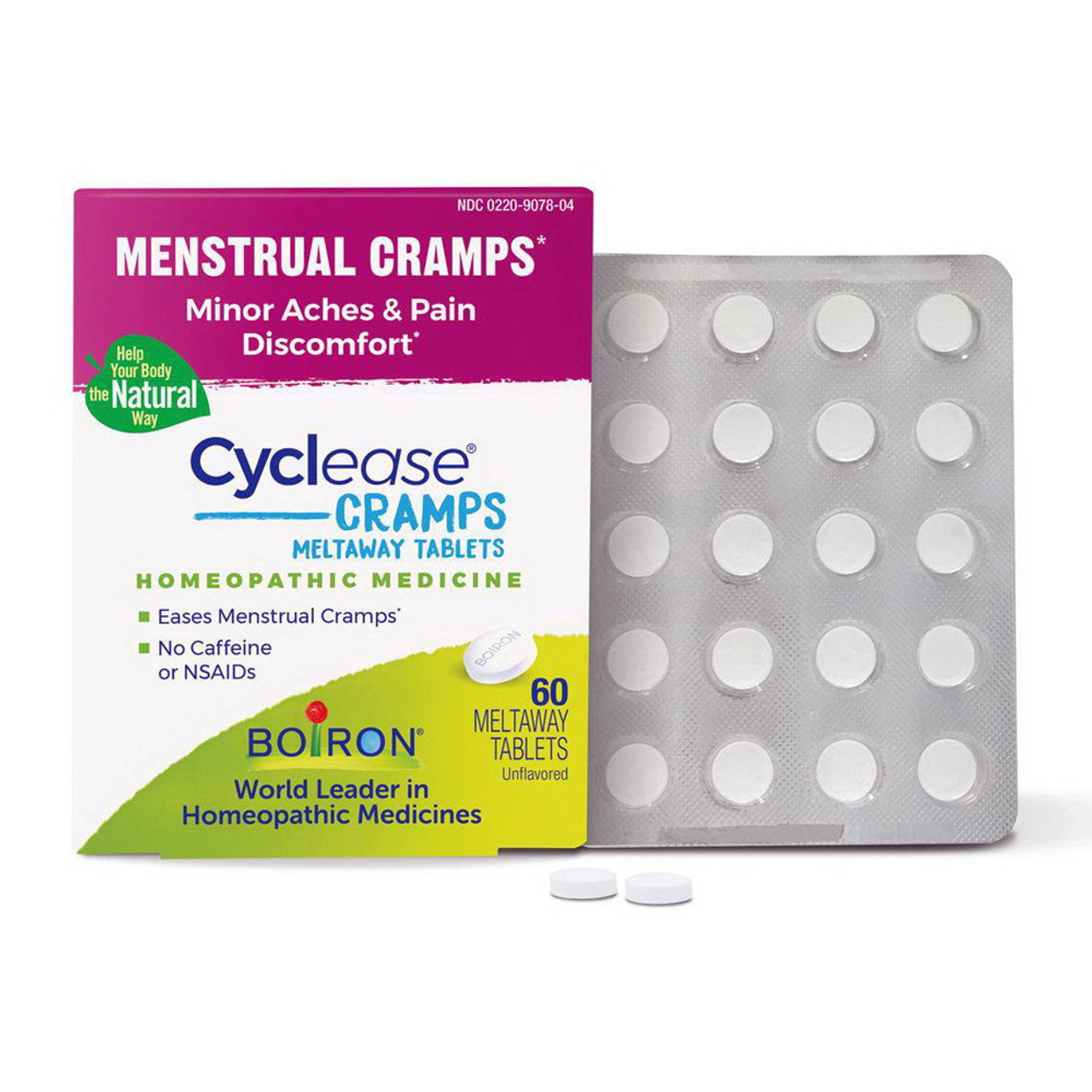 Boiron Cyclease Cramp Meltaway Homeopathic Medicine Tablets, 60 Ea