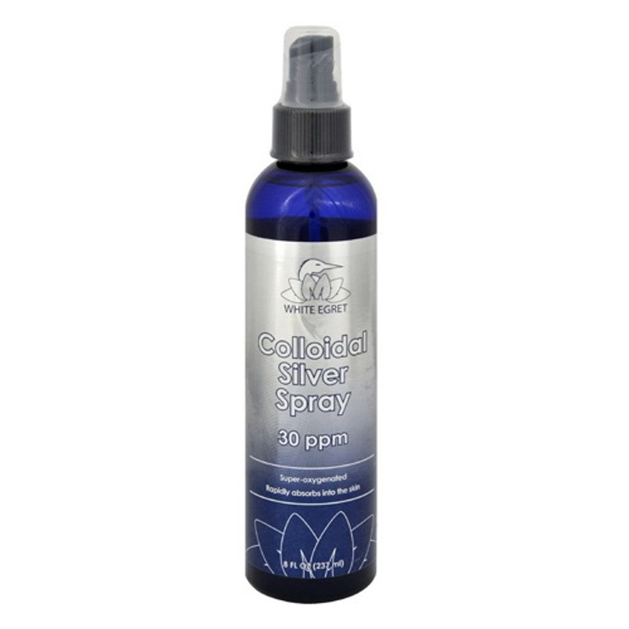 White Egret Colloidal Silver Spray 30ppm, 8 Oz