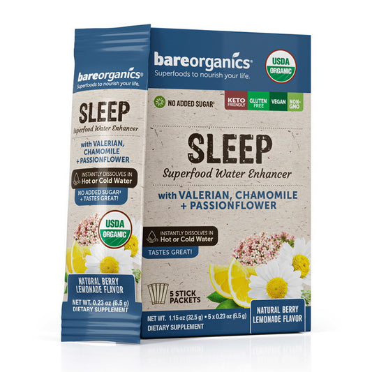Bare Organics Sleep Superfood Water Enhancer, Stick Packets, 5 Ea
