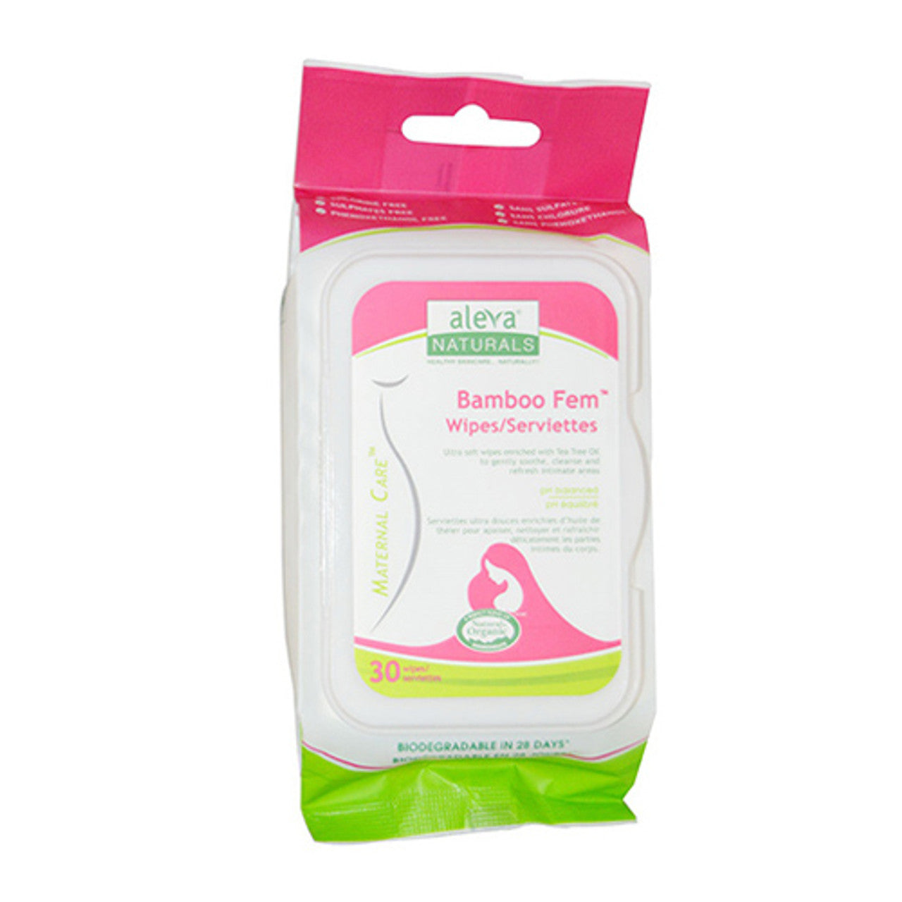 Aleva Naturals Maternal Care Bamboo Fem Ultra Soft Wipes, 30 ea