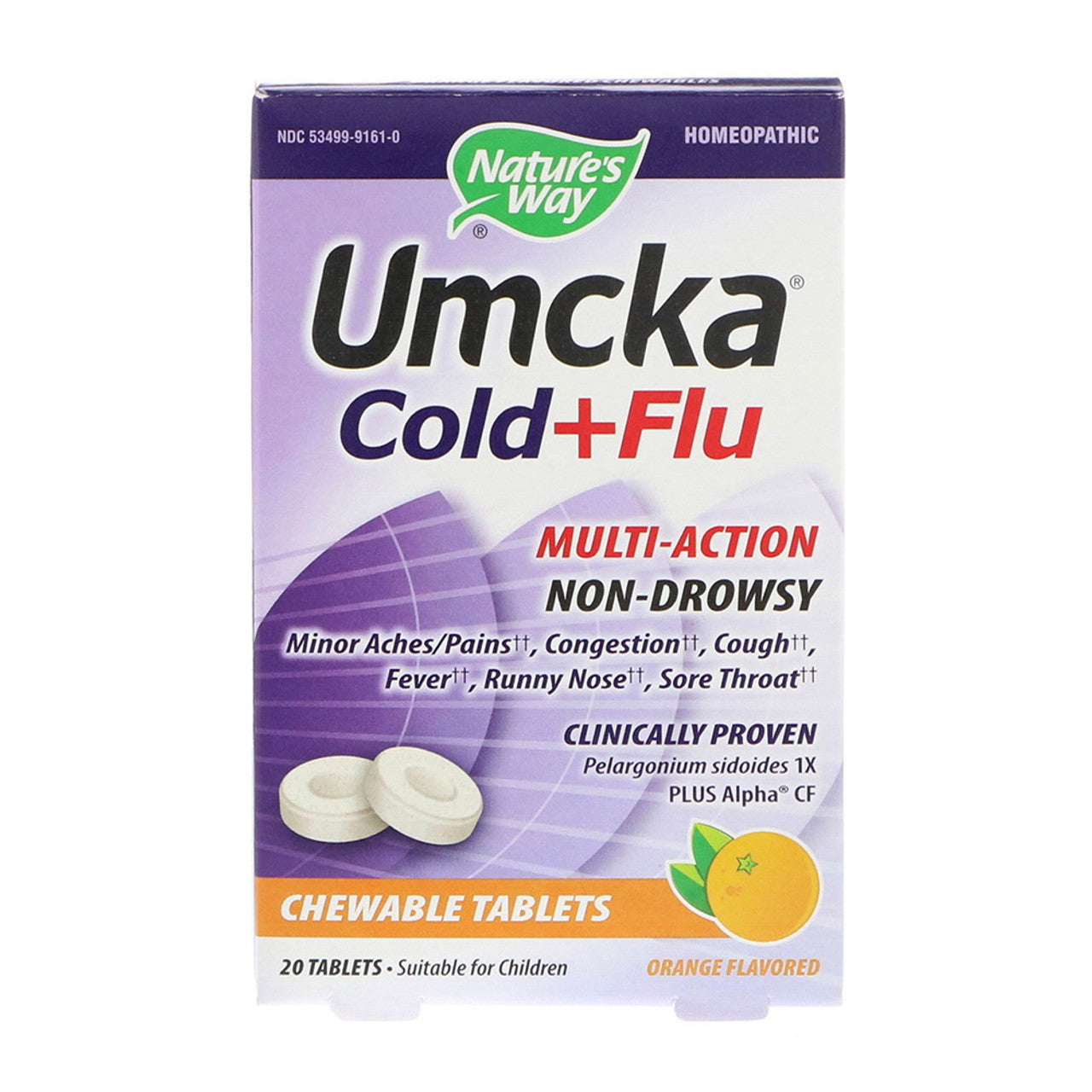 Natures Way UMcKesson a Cold and Flu Multi Action Orange Chewable, 20 Ea