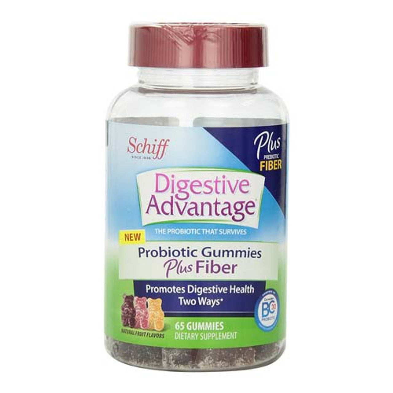Schiff Vitamins amins Digestive Advantage Probiotic Gummies Plus Fiber, 65 Ea