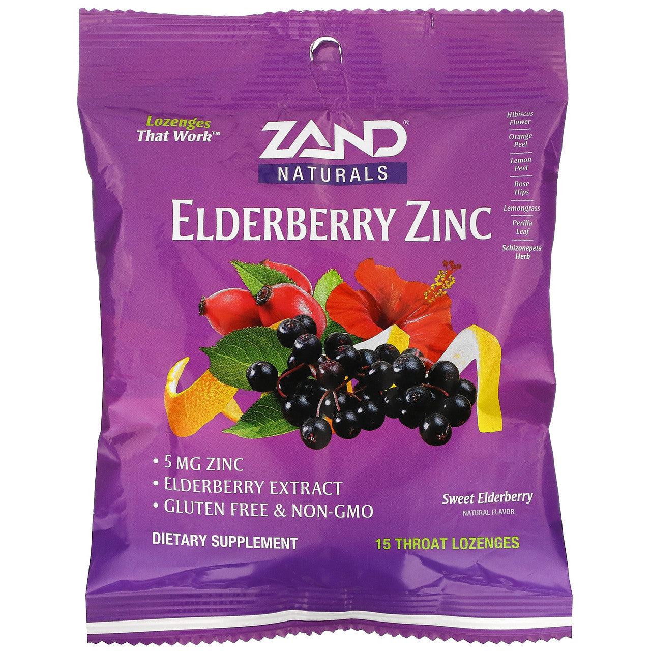 Zand Elderberry Zinc Herbalozenge Sweet Elderberry - 15 Ea