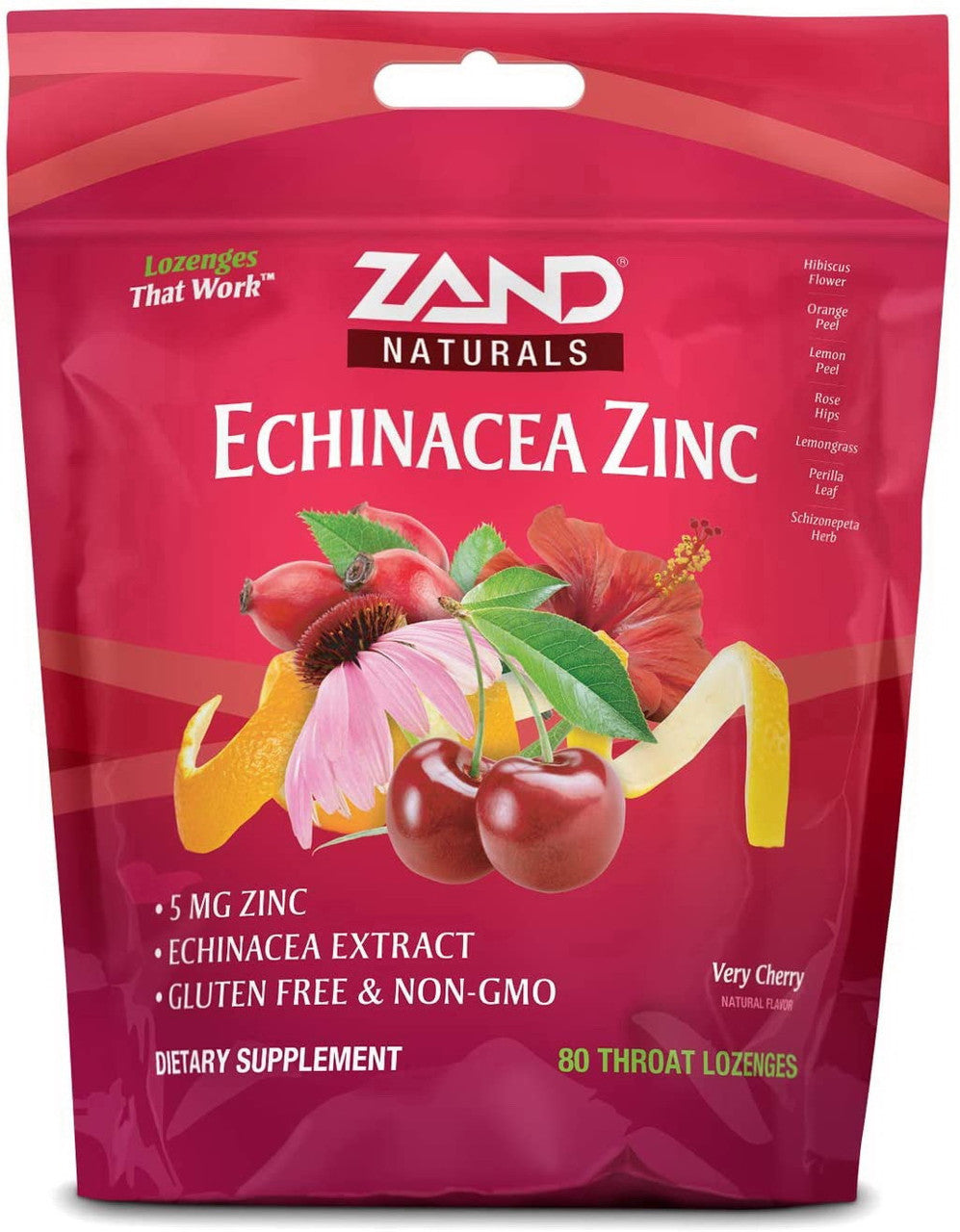 Zand Naturals Very Cherry Echinacea Zinc Throat Lozenges, 80 Ea