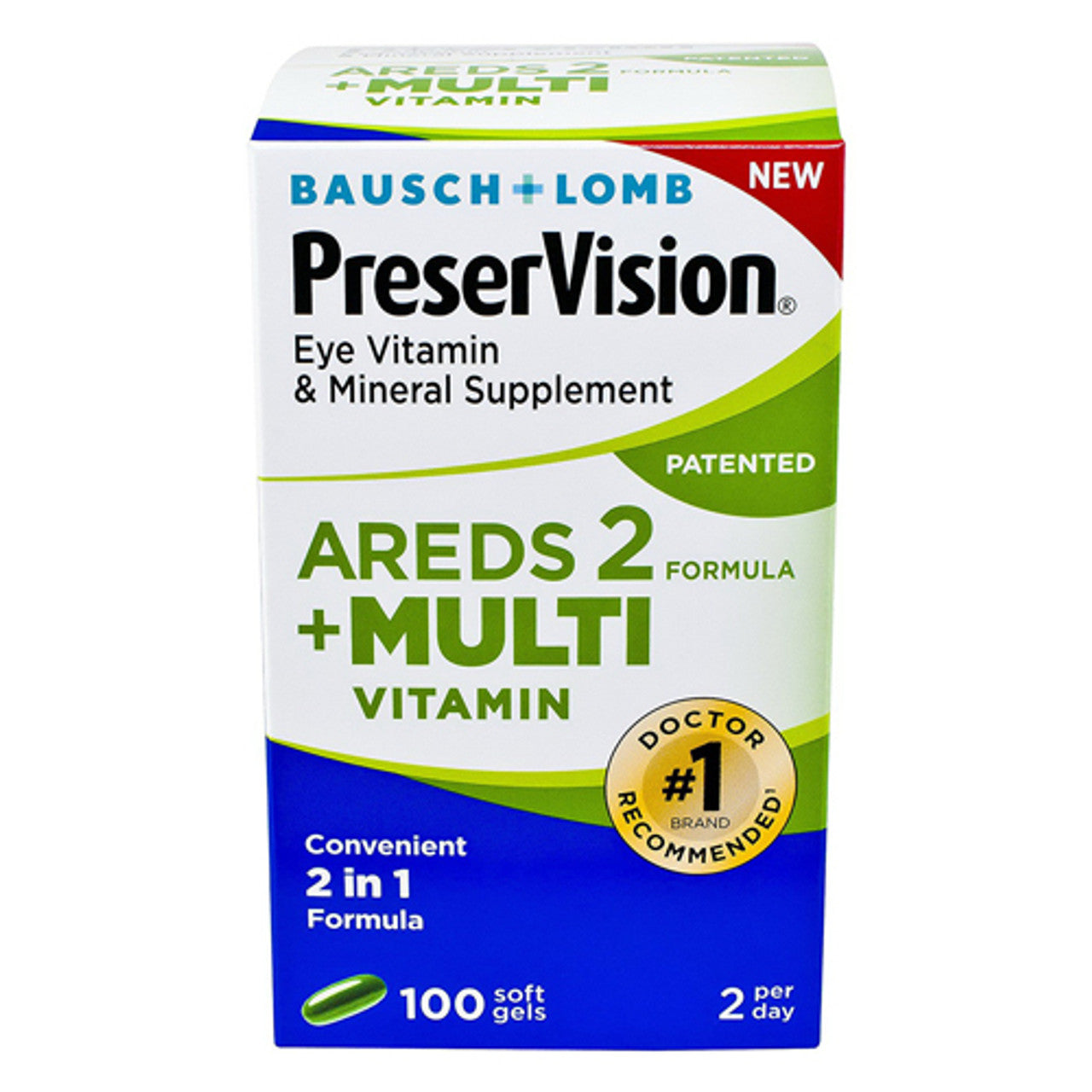 Bausch And Lomb Preservision Areds 2 Formula Plus MultiVitamins amin Eye Soft Gels, 100 Ea