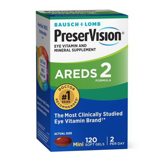 PreserVision Areds 2 Vitamins amin and Mineral Supplement Soft Gels 120 ea