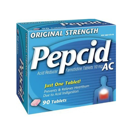 Pepcid Ac Acid Reducer Famotidine 10 Mg Tablets - 90 Ea