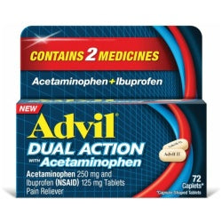 Advil Dual Action Acetaminophen and Ibuprofen Caplets, 72 Ct | CVS