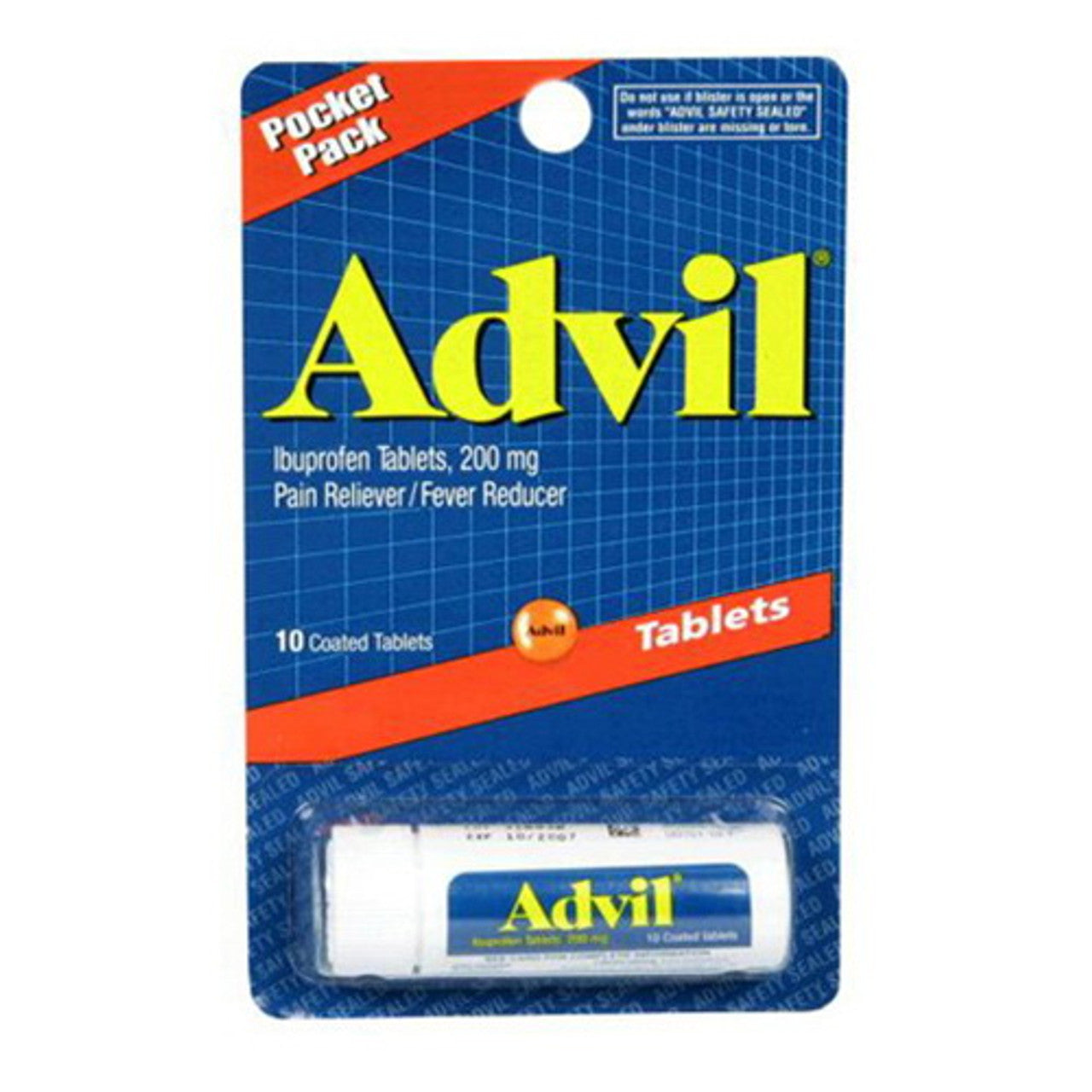 Advil Ibuprofen Pain Reliever, Fever Reducer 200 Mg Tablets, 10 Ea - 12 Pack