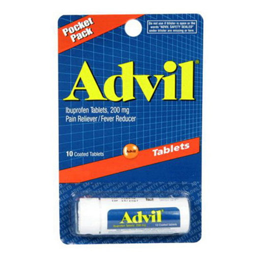 Advil Ibuprofen Pain Reliever, Fever Reducer 200 Mg Tablets, 10 Ea - 12 Pack