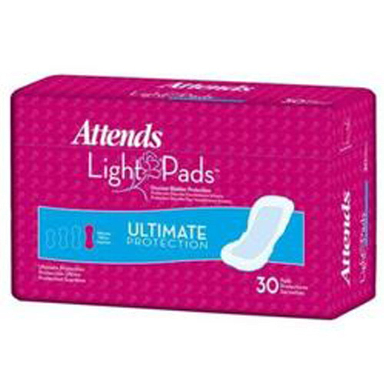 Attends Light Pads Ultimate Protection 30 Ea - 4 Pack