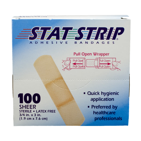 DUKAL BANDAGE SHEER 3/4"X3" STAT STR