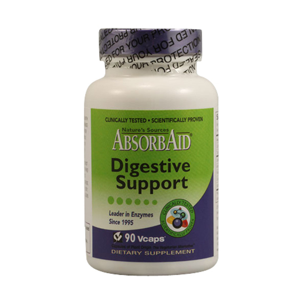 Natures Sources Absorb Aid Digestive Support Vegetarian Capsules - 90 Ea