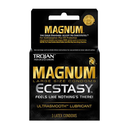 Trojan Magnum Ecstasy Ultra Smooth Lubricant Condoms - 3 Ea