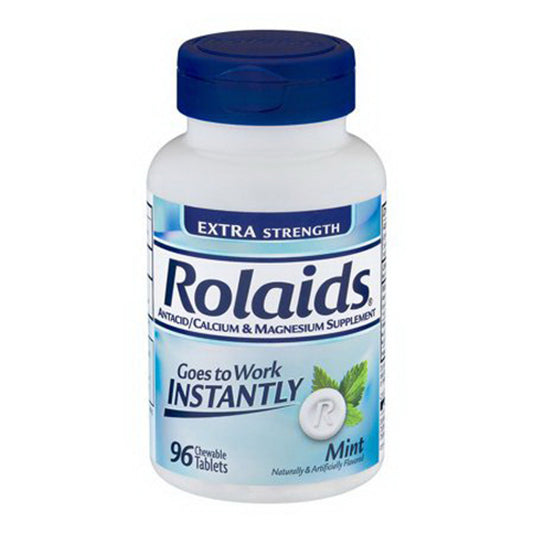 Rolaids Extra Strength Antacid Chewable Tablets, Mint - 96 Ea