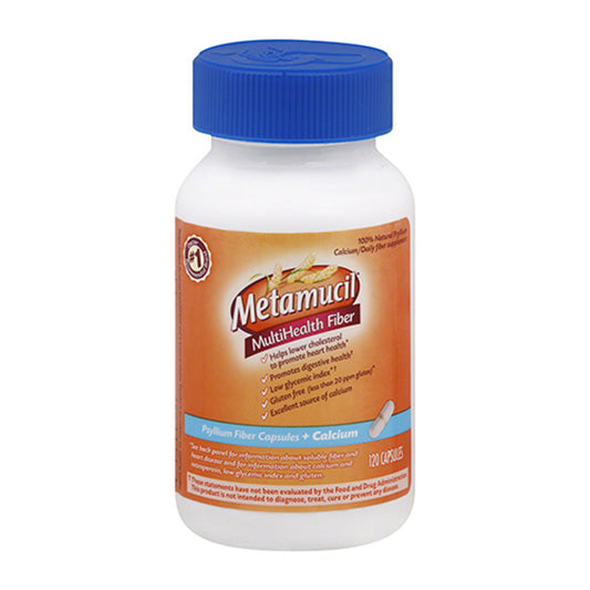 Metamucil Psyllium Fiber Supplement Capsules Plus Calcium - 120 Ea