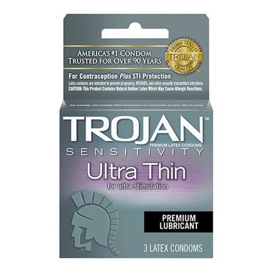 Trojan Sensitivity Premium Lubricant Condoms For Ultra Stimulation - 3 Ea