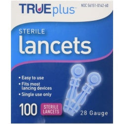 Trueplus Lancet 100ct 28G