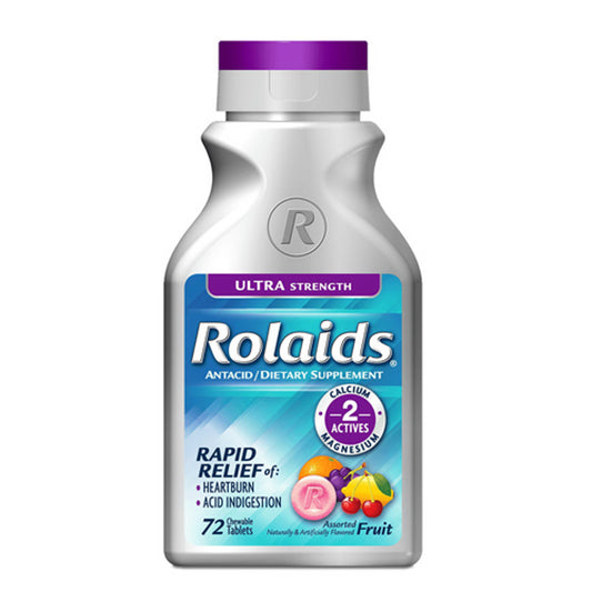 Rolaids Ultra Strength Antacid Chewable Assorted Fruit - 72 Ea