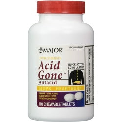 Acid Gone Extra Strength Antacid Tablet 100ct by Major