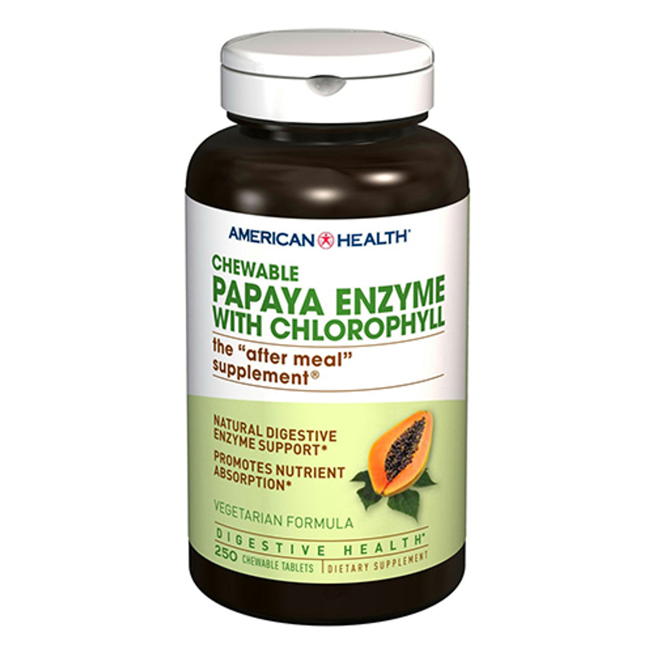 American Health Papaya Enzyme With Chlorophyll, Chewable - 250 Tablets