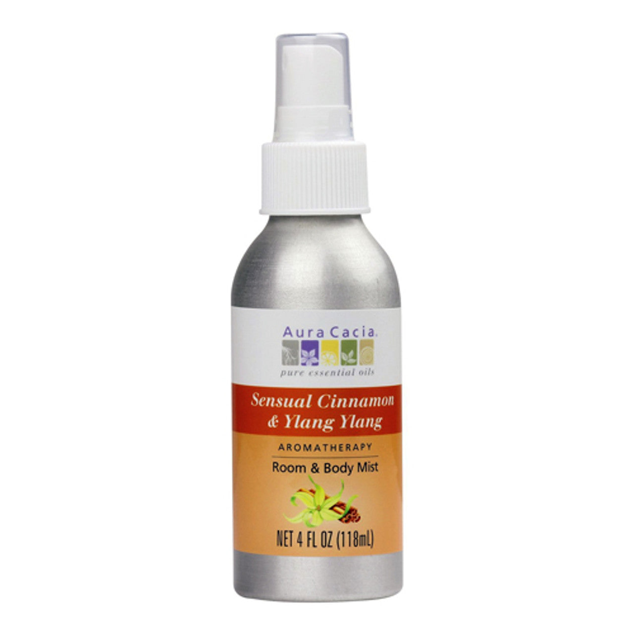 Aura Cacia Aromatherapy Mist For Room And Body, Cinnamon And Ylang Ylang - 4 Oz