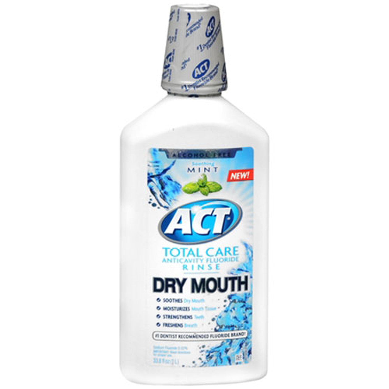 Act Total Care Dry Mouth AnticaVitamins y Fluoride Rinse Toothpaste, 33.8 Oz