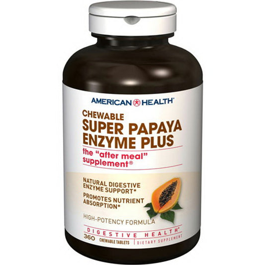 American Health Super Papaya Enzyme Plus High Potency Chewable Tablets - 360 Ea