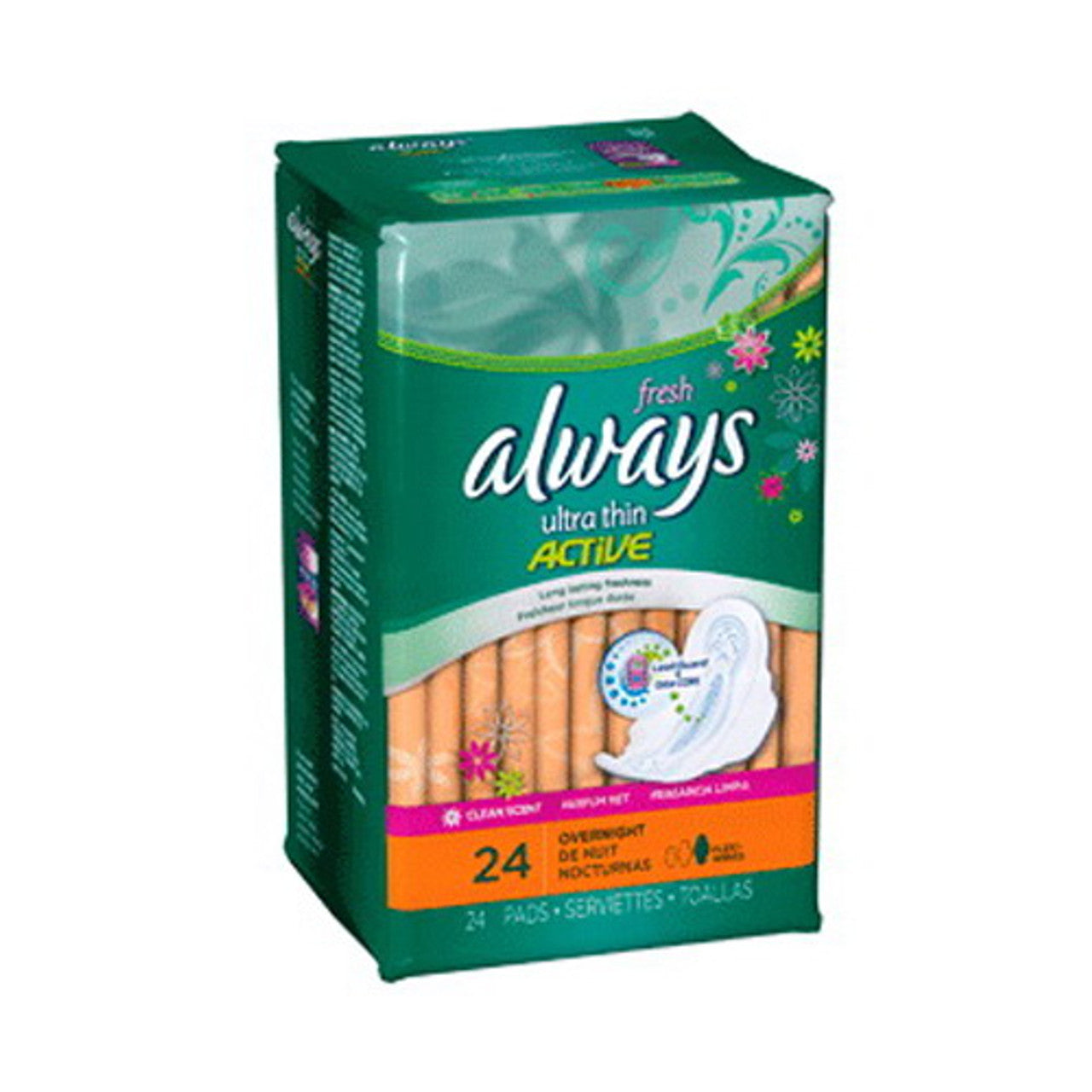 Always Ultra Thin Overnight Pads With Flexi-Wings - 24 Ea