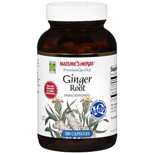 Natures Herbs Ginger Root Herbal Supplement Capsules - 100 Ea