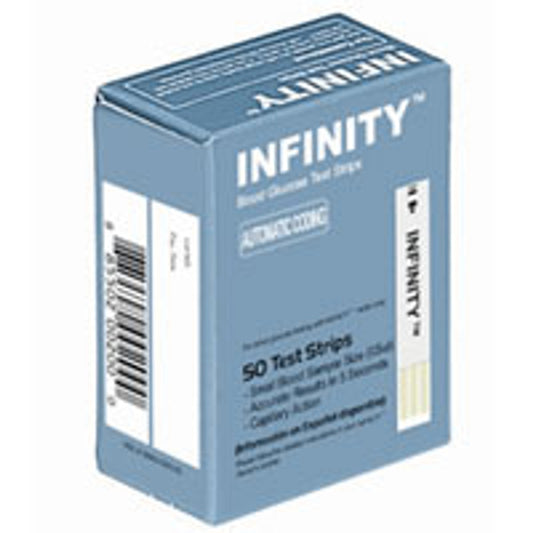 Infinity Automatic Coding Blood Glucose Monitoring Test Strips, 50 Ea