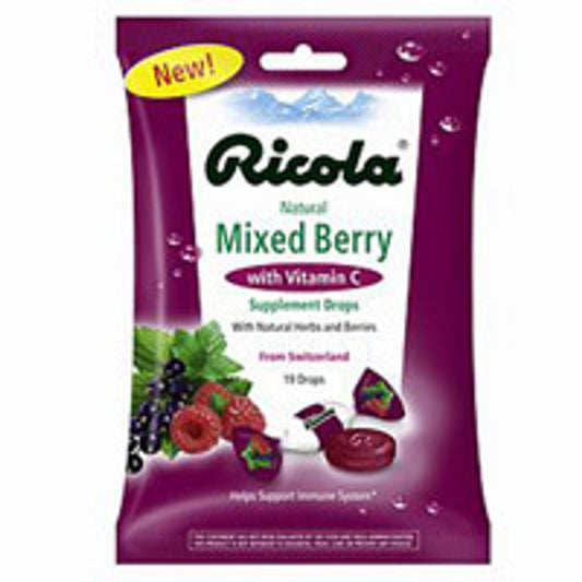 Ricola Natural Mixed Berry Supplement Drops With Vitamins amin C - 19 Ea, 24 Pack