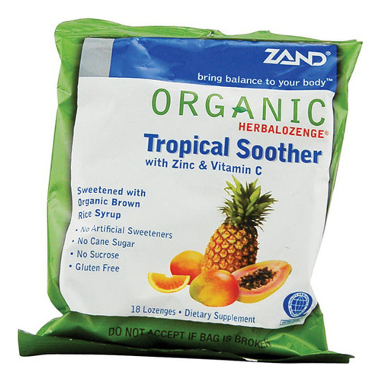 Zand Organic Herbalozenge Tropical Soother - 18 Ea